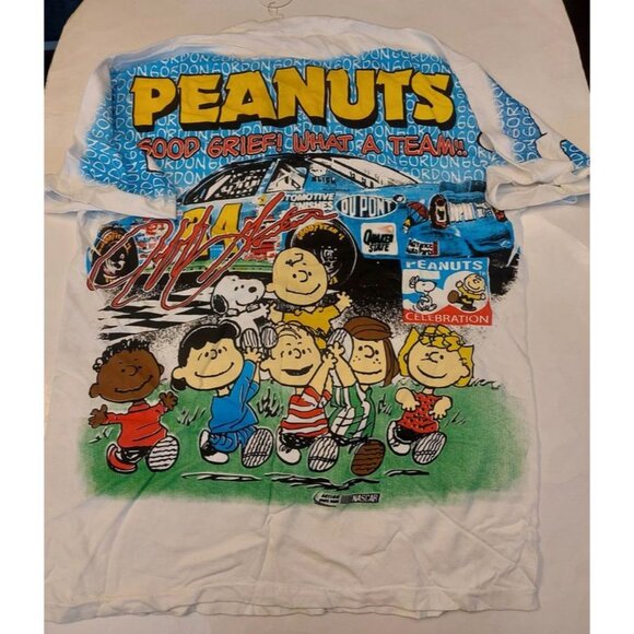 Nascar Gordon X Peanuts Snoopy Mens XL Bootleg Tees Oldschool 1980 Double Sided - Picture 6 of 8